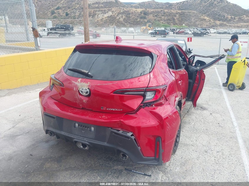 Vin: jtnabaaexsa019629, lot: 46169431, toyota gr corolla core 20254