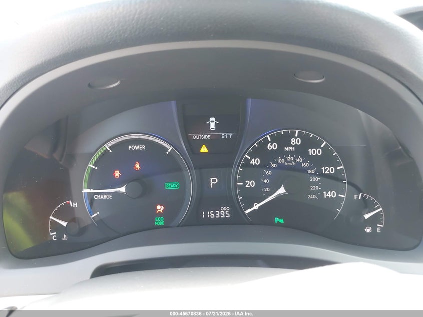 2010 Lexus Rx 450H VIN: JTJBC1BA4A2011632 Lot: 45670836