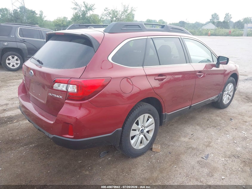 Vin: 4s4bsbfc7f3284102, lot: 46169542, subaru outback 2.5i premium 20154