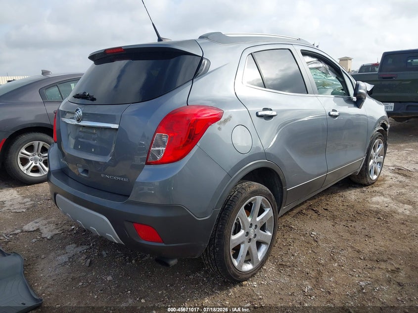 Vin: kl4cjcsb4eb684664, lot: 46169617, buick encore leather 20144