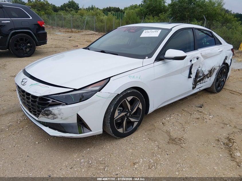 2021 Hyundai Elantra Limited, Left Side, IAAI, VIN 5NPLP4AG5MH022502 — photo 2