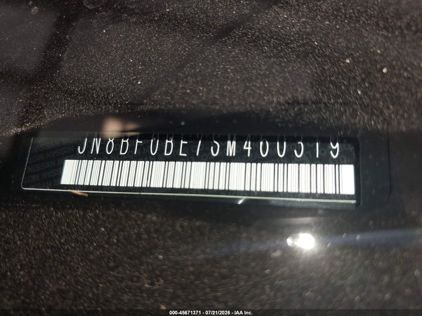 2025 Nissan Ariya Evolve+ VIN: JN8BF0BE7SM460319 Lot: 45671371