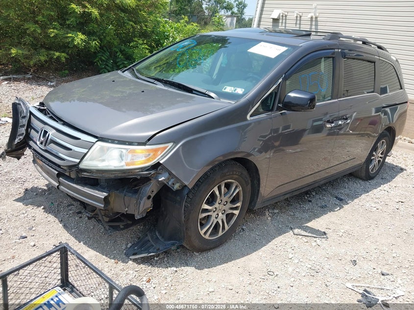 2013 Honda Odyssey, Удар спереду, IAAI, VIN 5FNRL5H66DB030437 — фото 2