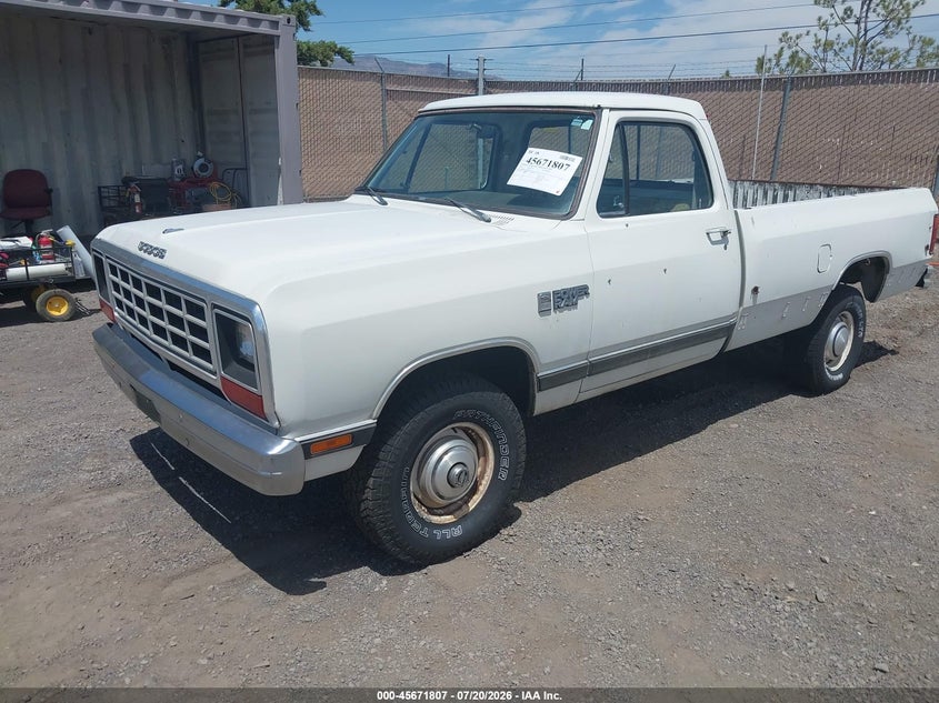 1984 Dodge W-Series W150, Normal Wear & Tear, IAAI, VIN 1B7HW14W0ES207117 — photo 2