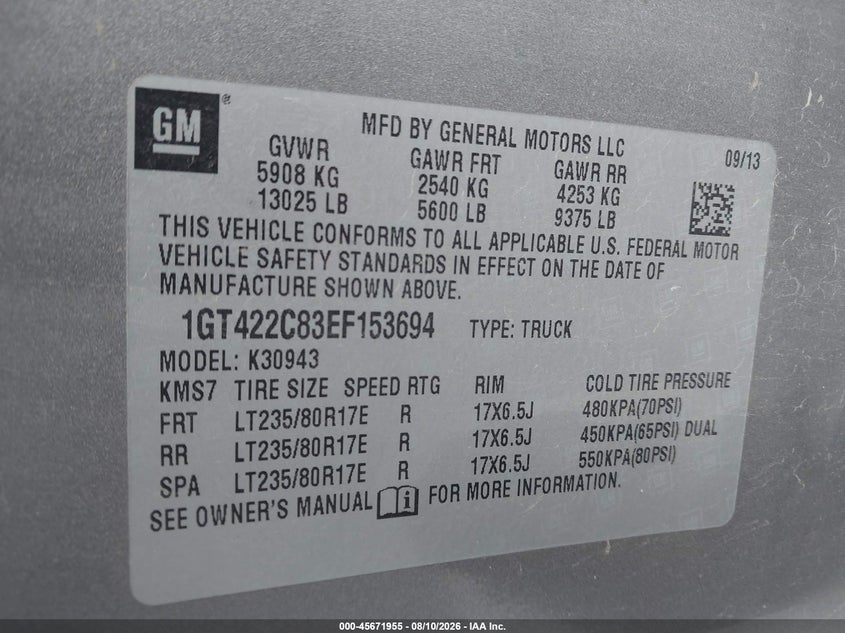 2014 GMC SIERRA 3500HD auction photo 8
