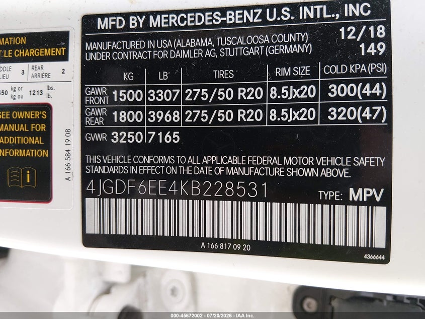 2019 Mercedes-Benz Gls 450 4Matic VIN: 4JGDF6EE4KB228531 Lot: 45672002