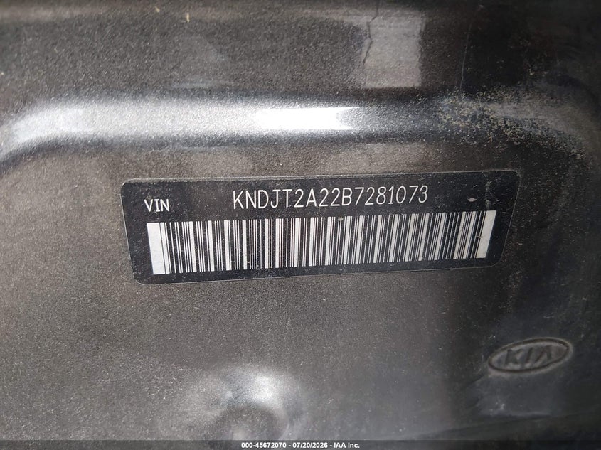 2011 Kia Soul ! VIN: KNDJT2A22B7281073 Lot: 45672070