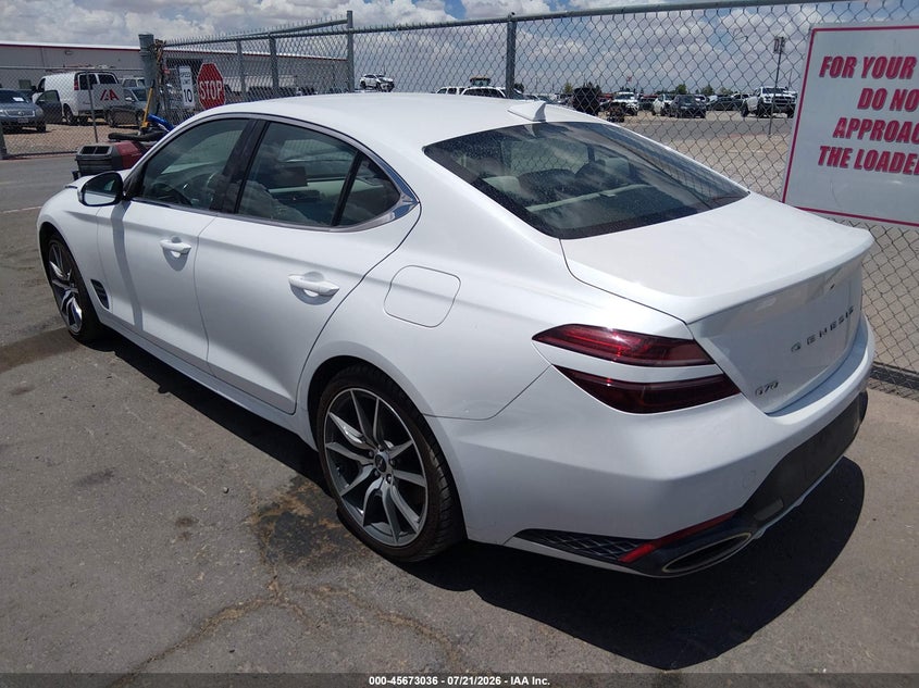 Vin: kmtg34scxsu155950, lot: 46171636, genesis g70 2.5t rwd 20253