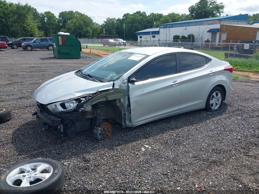 2015 Hyundai Elantra, По колу, IAAI, VIN 5NPDH4AE3FH583347 — фото 2