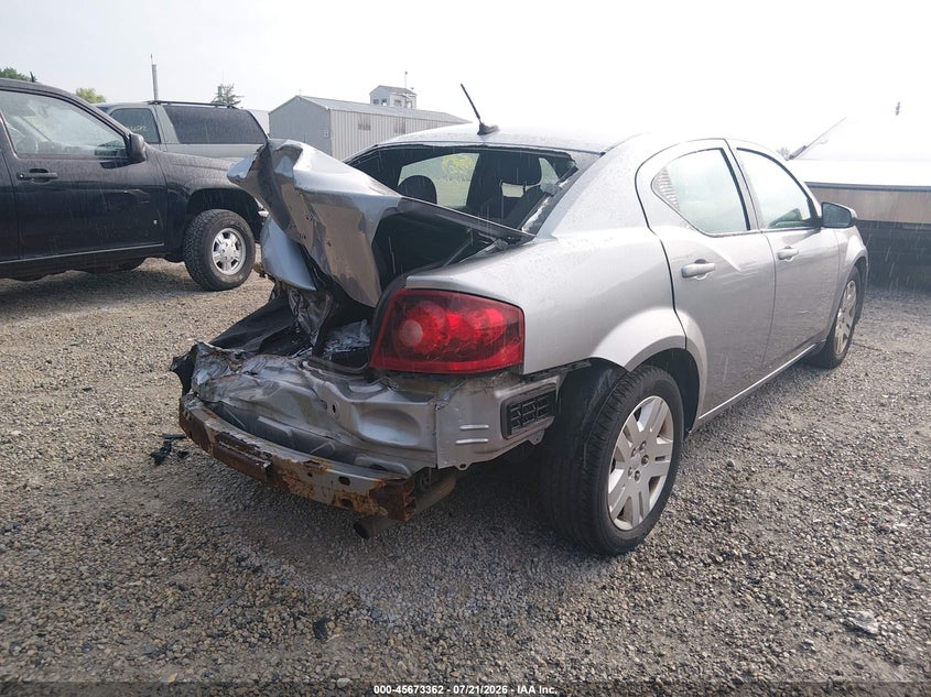 Vin: 1c3cdzab5en161884, lot: 46171962, dodge avenger se 20144