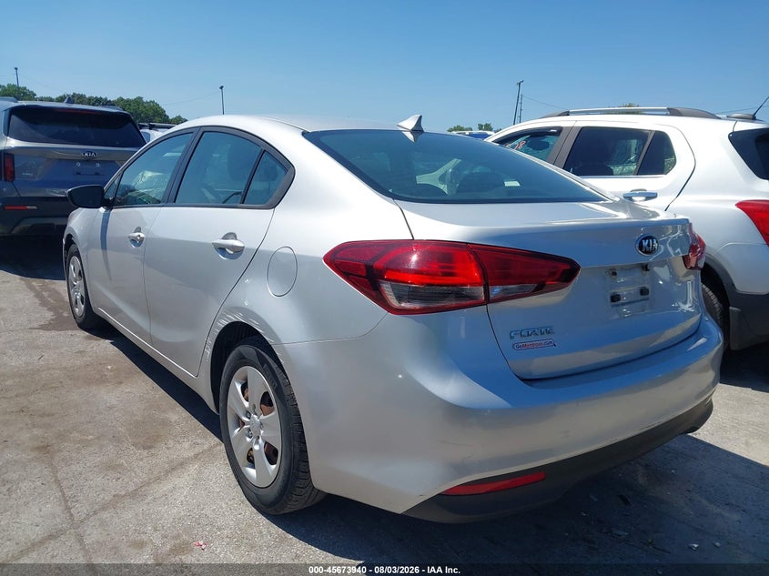 Vin: 3kpfk4a72je226377, lot: 46172540, kia forte lx 20183