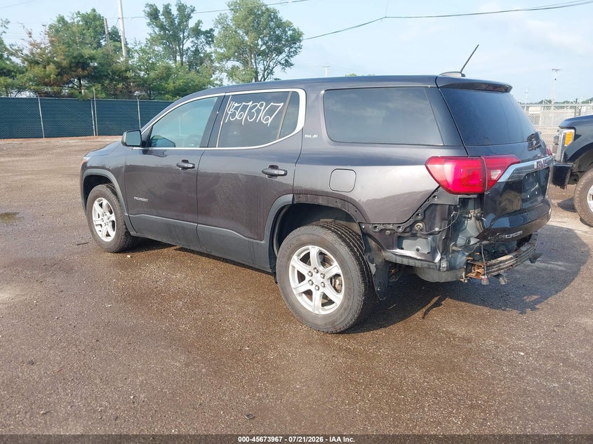 Vin: 1gkknkla8jz145587, lot: 46172567, gmc acadia sle-1 20183