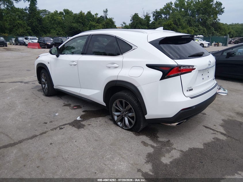 Vin: jtjyarbz7h2064789, lot: 46172892, lexus nx 200t f sport 20173