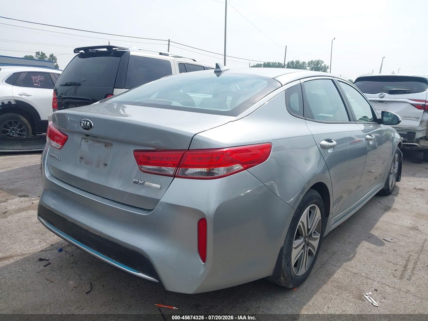 Vin: knagv4ldxh5007345, lot: 46172926, kia optima plug-in hybrid ex 20174