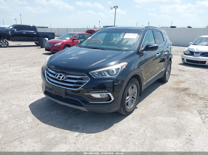 2018 Hyundai Santa Fe, Rear, IAAI, VIN 5NMZU3LB9JH097758 — photo 2