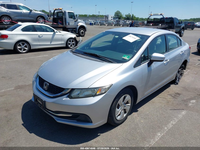 2014 Honda Civic, Left Rear, IAAI, VIN 2HGFB2F54EH540992 — photo 2