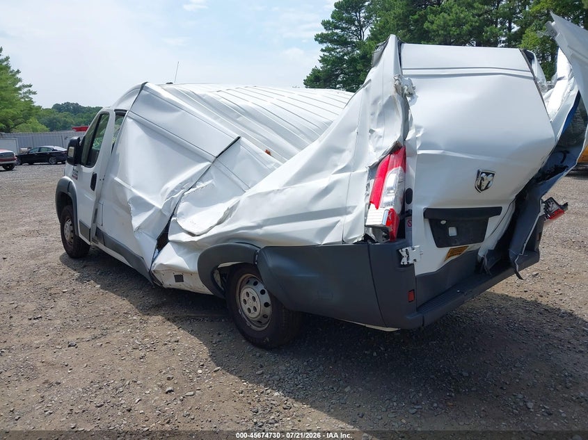 Vin: 3c6urvjg5je139475, lot: 46173330, ram promaster 3500 cargo van high roof 159 wb ext 20183