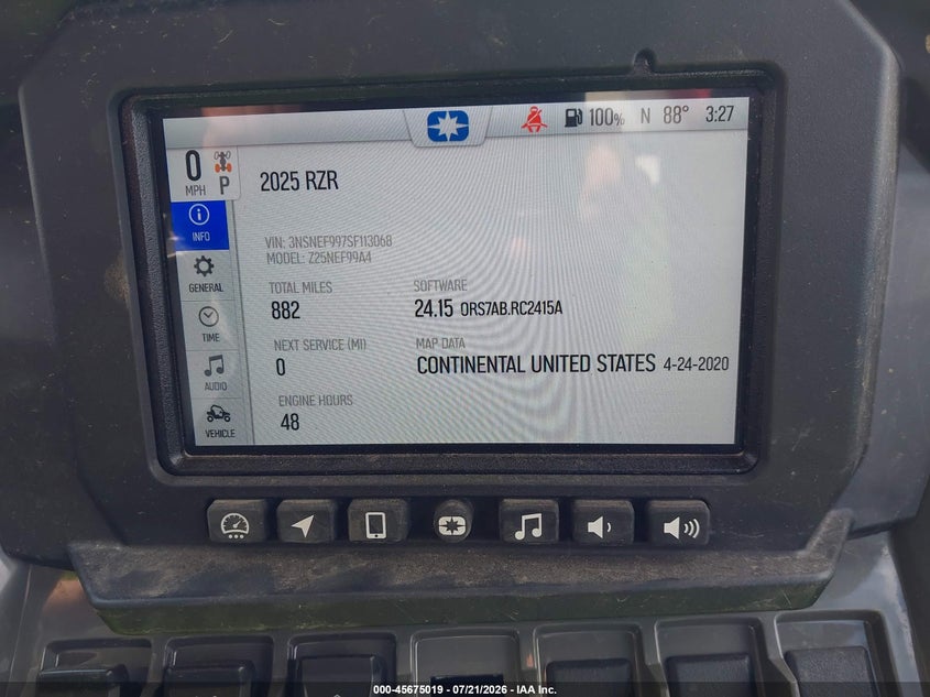 2025 Polaris Rzr Xp 1000 Ultimate VIN: 3NSNEF997SF113068 Lot: 45675019