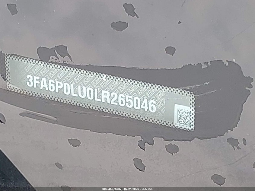 FORD FUSION 2020 VIN 3FA6P0LU0LR265046
