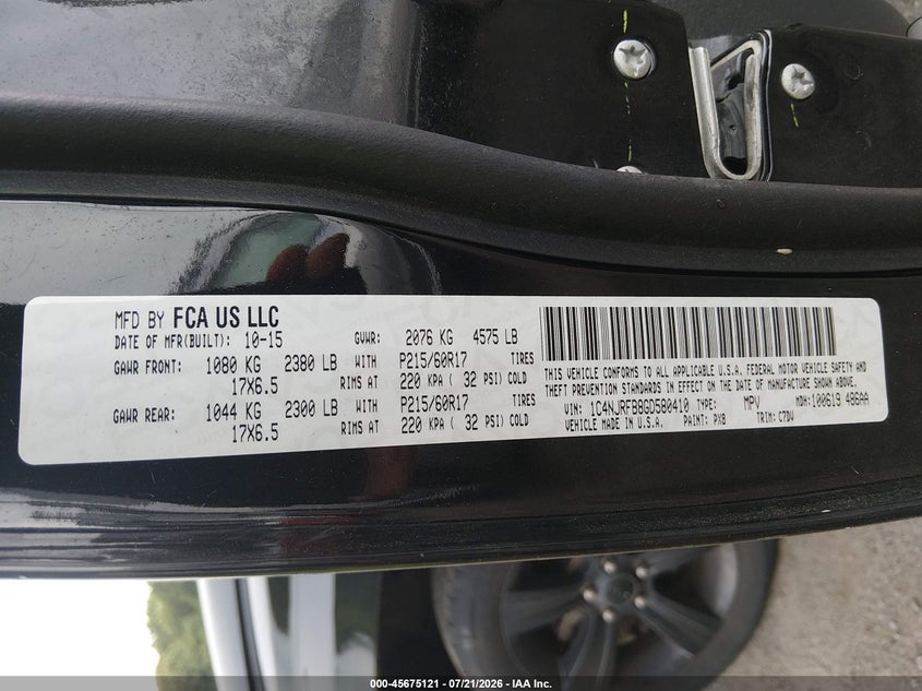 2016 JEEP PATRIOT auction photo 8