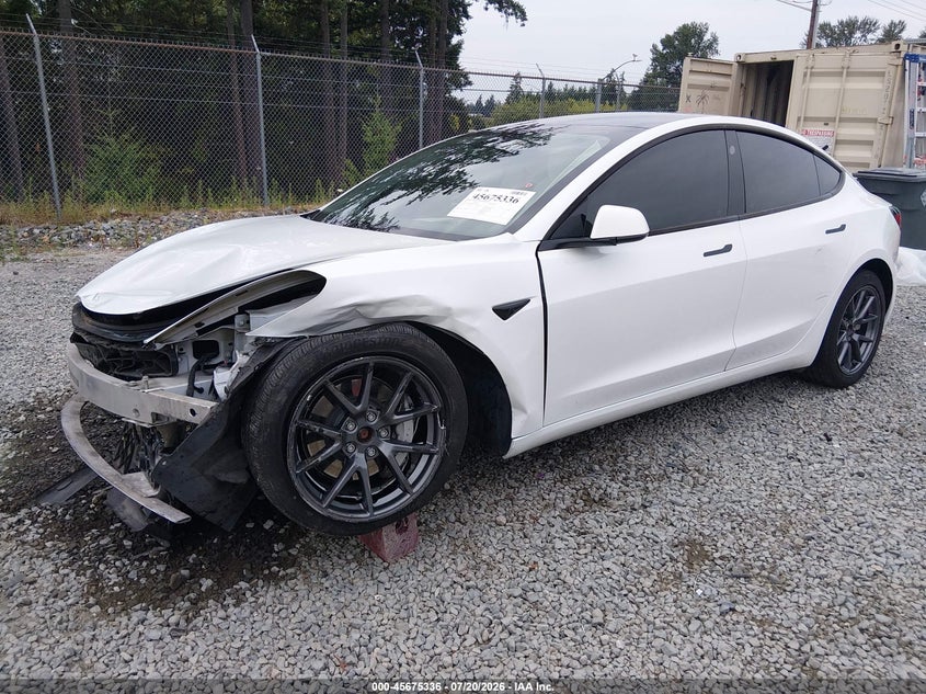 2022 Tesla Model 3, Front End, IAAI, VIN 5YJ3E1EB6NF177708 — photo 2