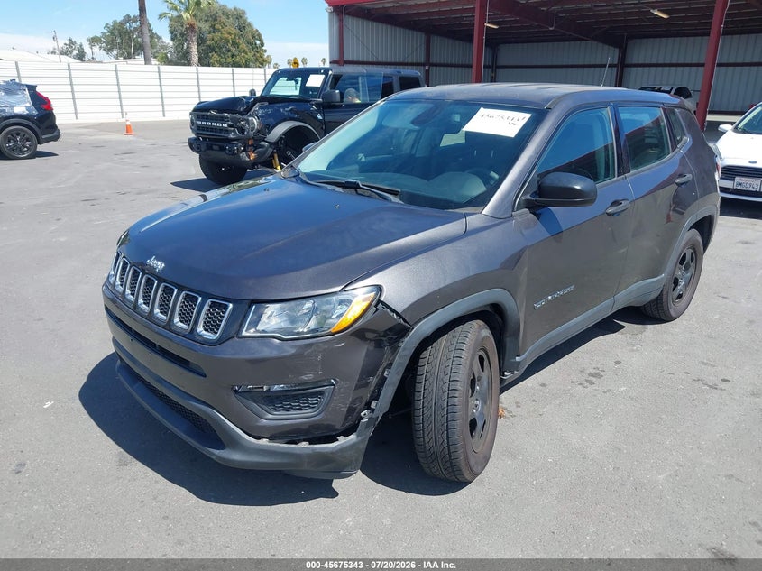 Vin: 3c4njcab8jt408500, lot: 46173943, jeep compass sport fwd 20182