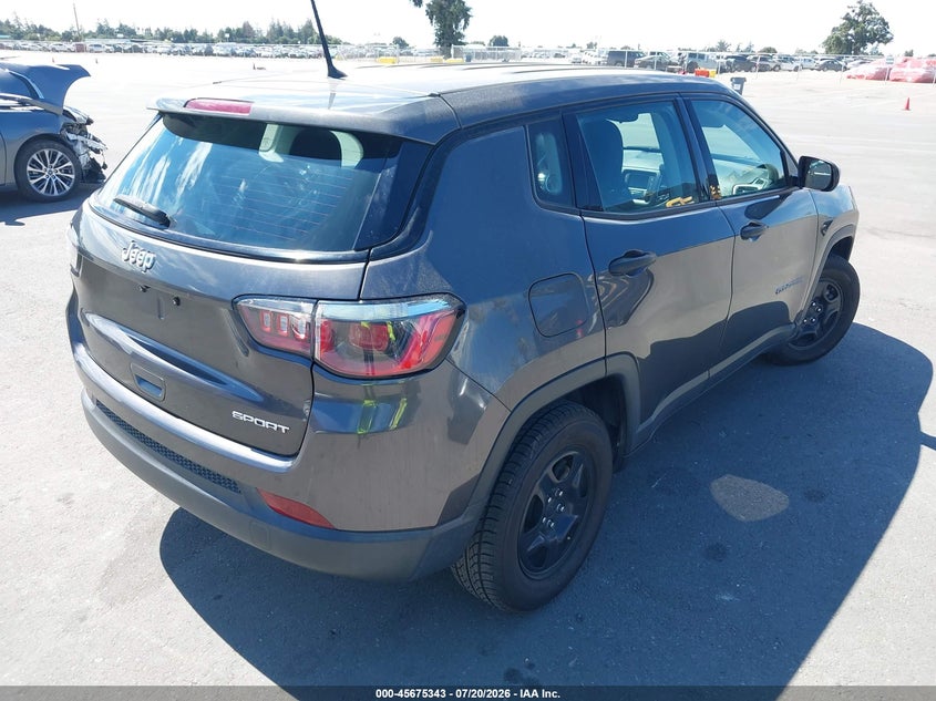 Vin: 3c4njcab8jt408500, lot: 46173943, jeep compass sport fwd 20184