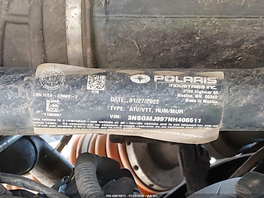 2022 Polaris General Xp 4 1000 Deluxe Ride Command VIN: 3NSGMJ997NH406511 Lot: 45676872