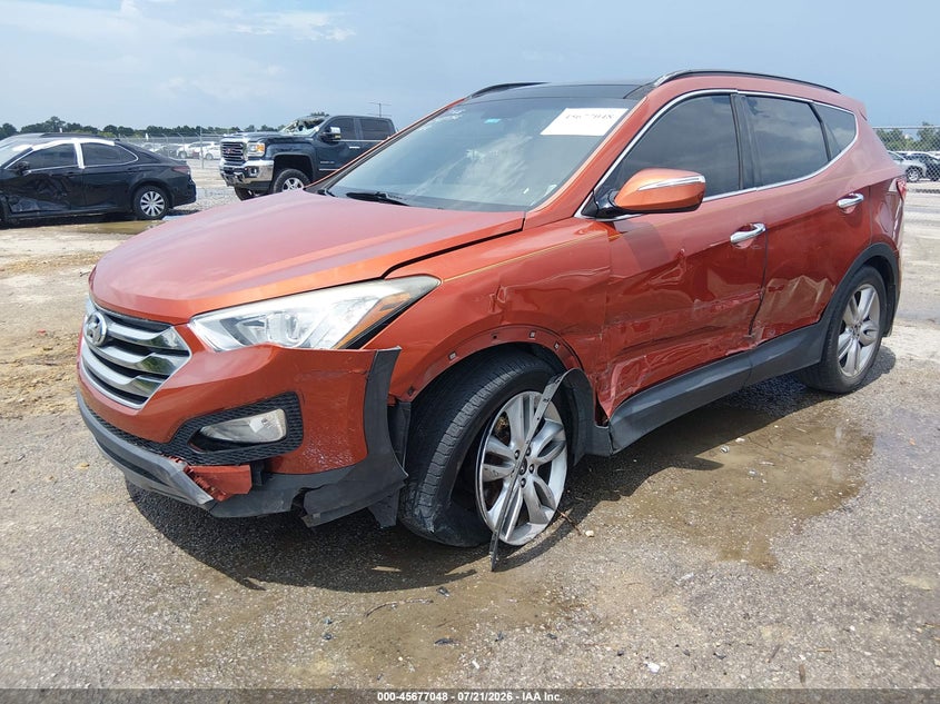 2015 Hyundai Santa Fe Sport 2.0L Turbo, Левый бок, IAAI, VIN 5XYZW4LA8FG247156 — фото 2