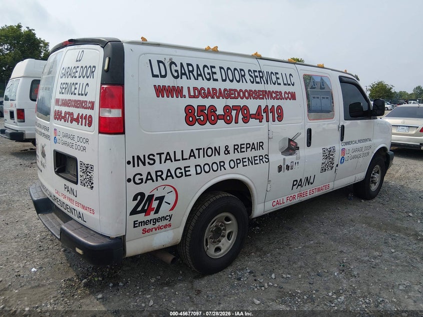 Vin: 1gcwgafg3l1269768, lot: 46175697, chevrolet express cargo rwd 2500 regular wheelbase wt 20204