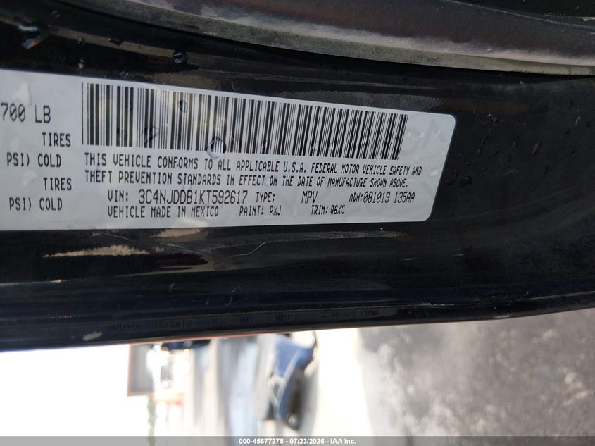 2019 JEEP COMPASS SPORT UTILITY VEHICLE 2.4L I-4 VVT, 180HP
