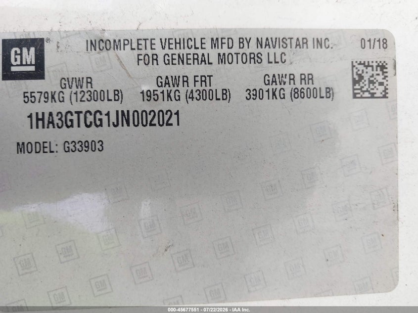 2018 CHEVROLET EXPRESS CUTAWAY auction photo 8