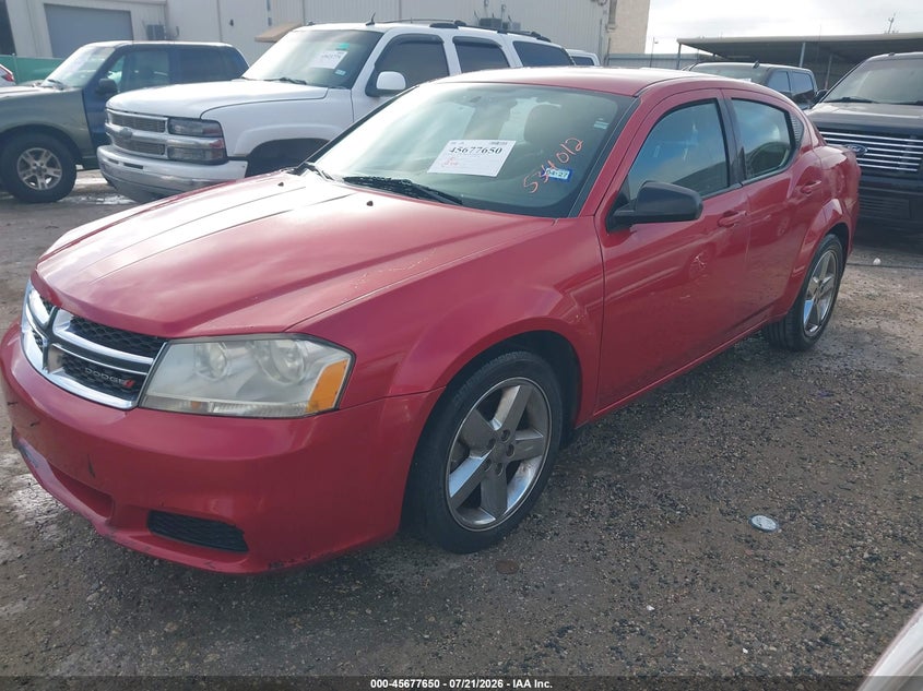 Vin: 1c3cdzab8dn534012, lot: 46176250, dodge avenger se 20132