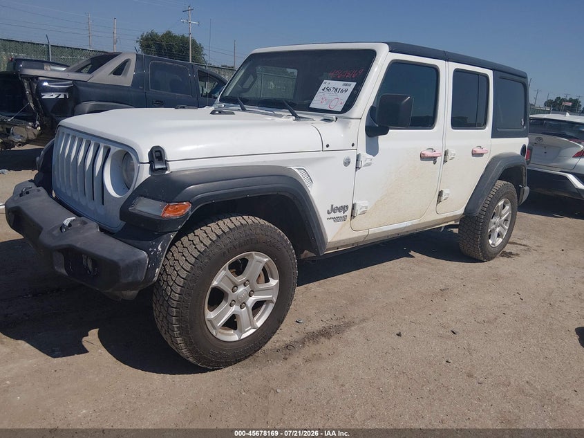 2019 Jeep Wrangler Unlimited Sport S 4X4, Повреждение двигателя, IAAI, VIN 1C4HJXDN3KW653582 — фото 2