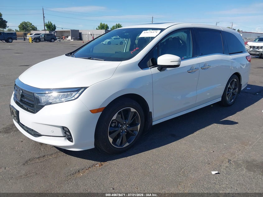 Vin: 5fnrl6h92nb009554, lot: 46177080, honda odyssey elite 20222
