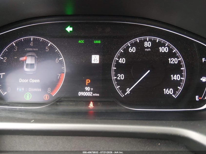 2020 Honda Accord Touring VIN: 1HGCV2F9XLA002760 Lot: 45678932