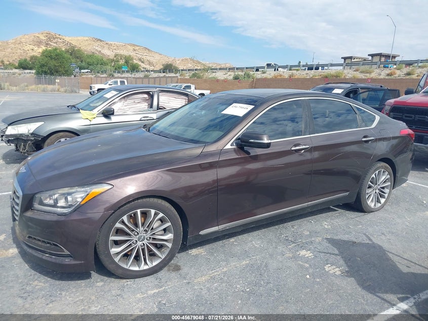 2015 Hyundai Genesis 3.8 VIN: KMHGN4JE0FU047141 Lot: 45679048