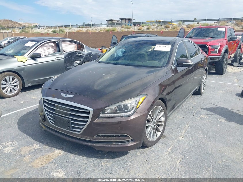 2015 Hyundai Genesis 3.8 VIN: KMHGN4JE0FU047141 Lot: 45679048