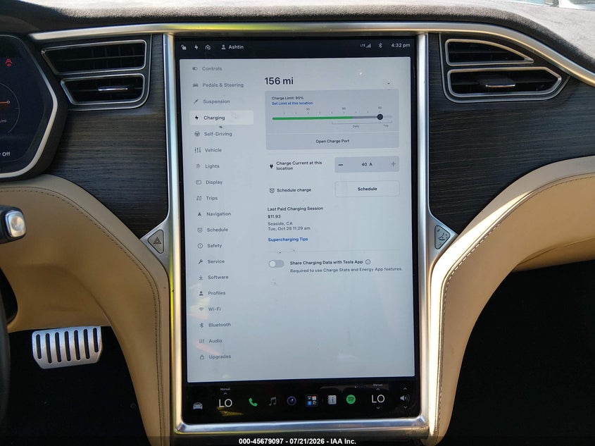 2015 Tesla Model S 85D/P85D VIN: 5YJSA1E44FF103892 Lot: 45679097