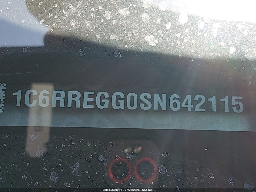 RAM 1500 2025 VIN 1C6RREGG0SN642115