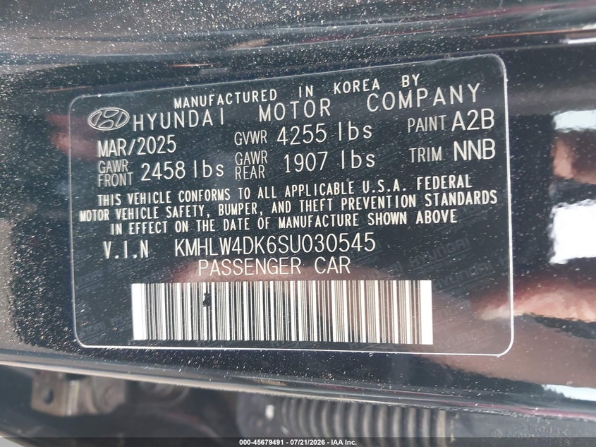 2025 Hyundai Elantra N VIN: KMHLW4DK6SU030545 Lot: 45679491