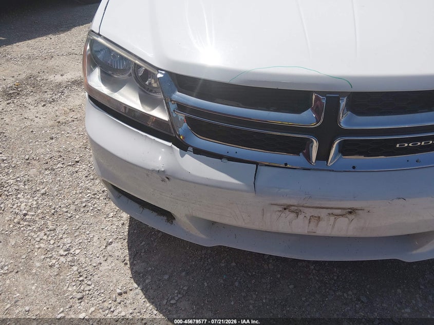2013 Dodge Avenger Se VIN: 1C3CDZAB1DN627289 Lot: 45679577