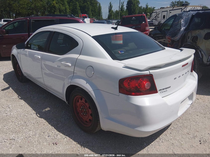 2013 Dodge Avenger Se VIN: 1C3CDZAB1DN627289 Lot: 45679577