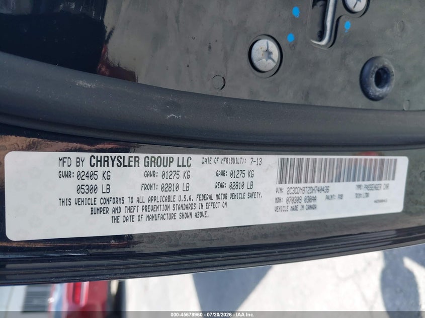 2013 Dodge Challenger R/T VIN: 2C3CDYBT2DH740436 Lot: 45679960