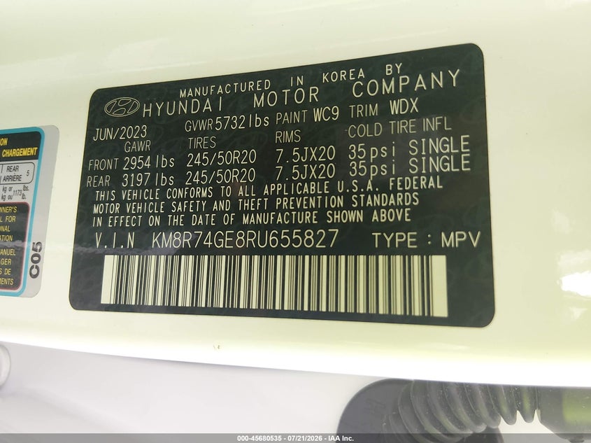 2024 Hyundai Palisade Calligraphy VIN: KM8R74GE8RU655827 Lot: 45680535