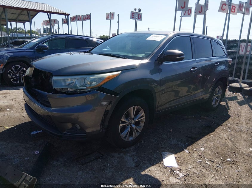 Vin: 5tdbkrfh8gs298003, lot: 46179379, toyota highlander le plus v6 20162
