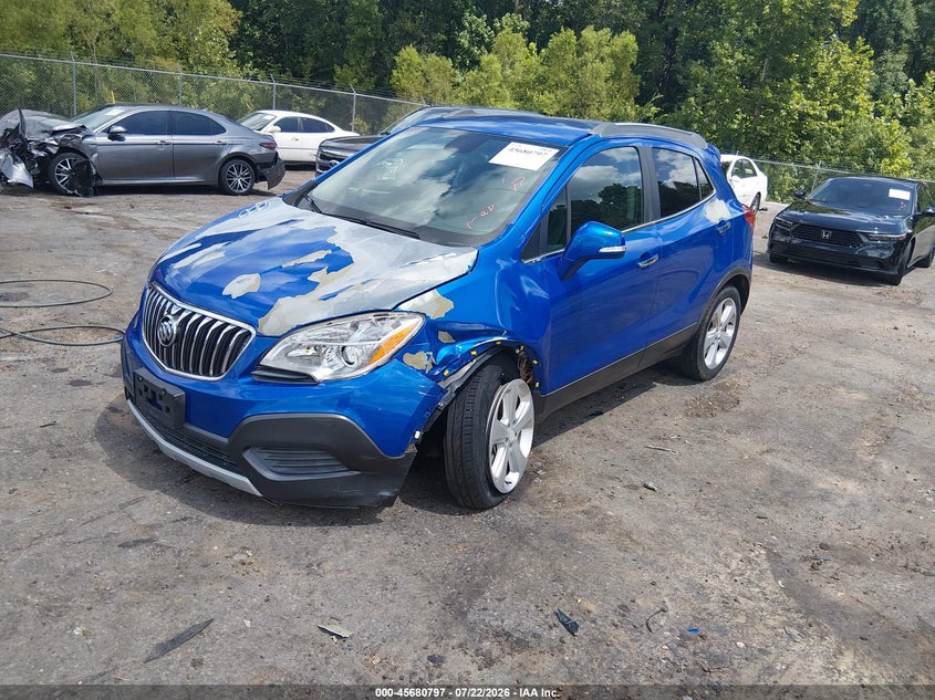 Vin: kl4cjasb7fb263642, lot: 46179406, buick encore 20152