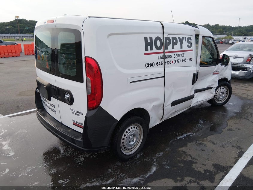 Vin: zfbhrfabxk6n39482, lot: 46180057, ram promaster city tradesman 20194