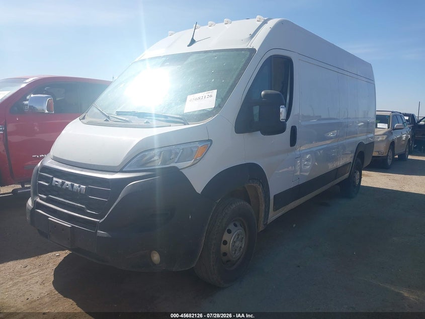 Vin: 3c6mrvjg4pe562492, lot: 46180735, ram promaster 3500 cargo van high roof 159 wb ext 20232
