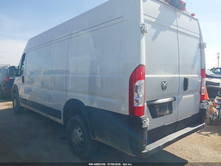 Vin: 3c6mrvjg4pe562492, lot: 46180735, ram promaster 3500 cargo van high roof 159 wb ext 20233